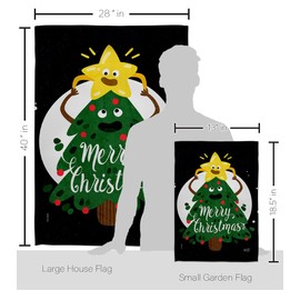 Angeleno Heritage Christmas Buddy Garden House Flag Kit Winter Santa Marry Xmas Present Reindeer Season Wintertime Snow Decoration Banner Small Yard Gift Double-Sided, Made in USA