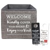 Premium Granite Linen Look Foldable Shoe Cover Bin, Indoor Real