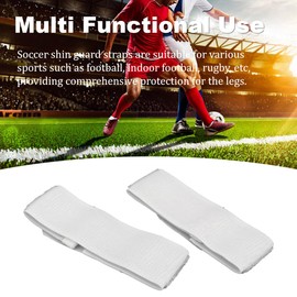 1 Pair Soccer Shin Guards Straps, Anti Slip Sports Football Legging, Shin Fixed Straps for Adult Youth Children Football Equipment, Adjustable Leg Bandage Nylon Material (White)