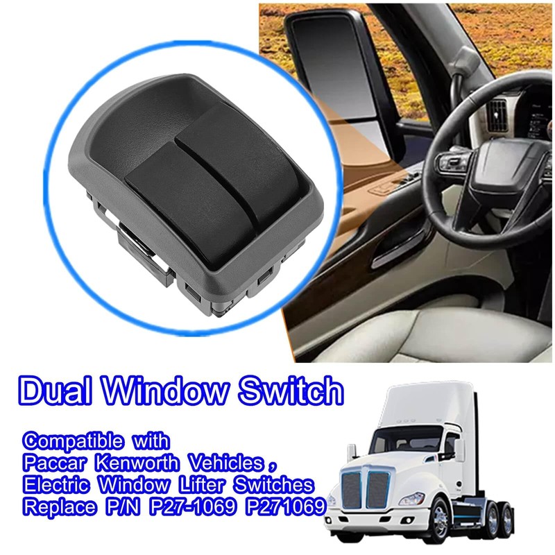 Dual Window Switch,Compatible with Paccar Kenworth Vehicles，Electric Window Lifter Switches