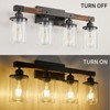 Feohak 4-Light Bathroom Vanity Light, Farmhouse Bathroom Fixtures Over Mirror,