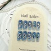 BQZQPAMZ 24Pcs Gold Glitter Curve Medium Square Press on Nails