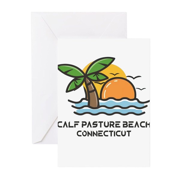 CafePress Connecticut Calf Pasture Beach Greeting Cards Folded Greeting Cards