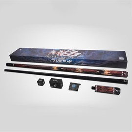 EVO MEG Combo Maxbing Edition - Glassfiber Pool Cue Stick, 5/16 * 18 Pin Joint and 12.5mm Tip, Evo tip, Accessories: Accessories: 4" Extension, TIME Tip, Evo Chalk, Evo Glove