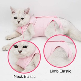 Cat Professional Recovery Suit for Abdominal Wounds or Skin Diseases, E-Collar Alternative for Cats after Surgery Wear,cat medical vest