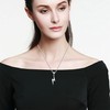 Peasimy Stainless Steel Lightning Necklace for Men Women Gothic Punk