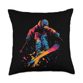 Freestyle Skier Throw Pillow
