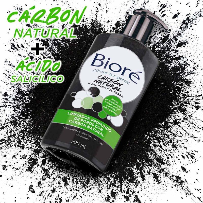 Limpiador Profundo de Poros Bioré Con Carbón Natural 200ml