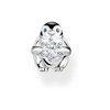 THOMAS SABO Single Penguin Stud Earrings with White Stone, Sterling