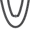 Black Men's Thick Necklace Chain 24inch Long Chain Cuban Link