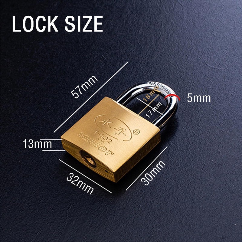 Padlock with Keys, Brass Heavy Duty Padlock Mini Solid Padlock