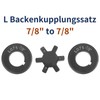 uxcell 7/8" to 7/8" L075 Flexible 3-Piece L-Jaw Coupling Coupler