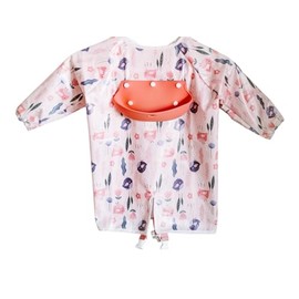 Bibvy Mess Proof Baby Bibs, Long Sleeve Toddler Feeding Bib with Silicone Catcher, Chair Attaching, Waterproof, 6-36 Months