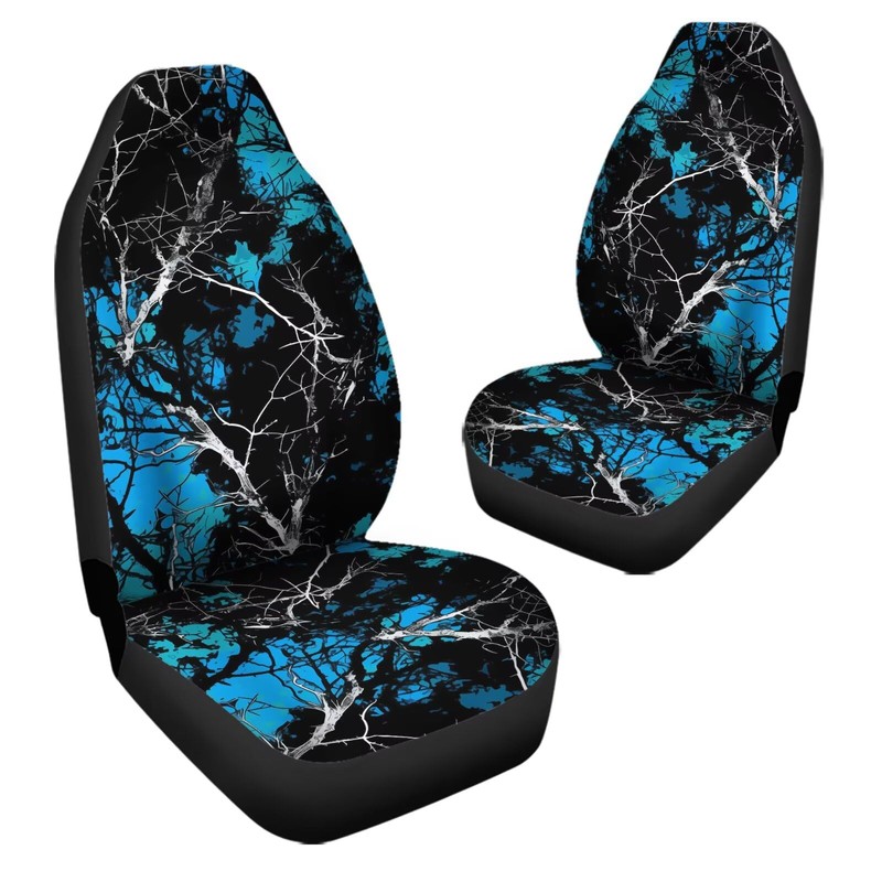 Jodoolang Blue Camoflage Tree Car Seat Covers, Universal Breathable Washable