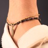 ocean Anklet Black Spinel Cross Maria Medal Coin Gold Brass