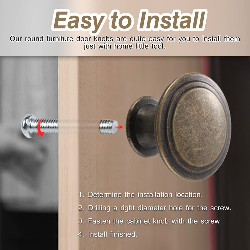 TsunNee 12PCS Vintage Cabinet Knobs Bronze Drawer Knobs, Antique Style