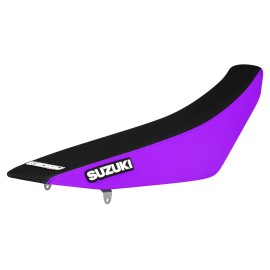 Enjoy MFG 2001 - 2024 SUZUKI DRZ 125  125L Gripper SEAT COVER  Blk / Purp Sides Logo #170