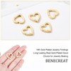 BENECREAT 10 Pieces Brass Spring Rings 18K Gold-Plated Heart Carabiner