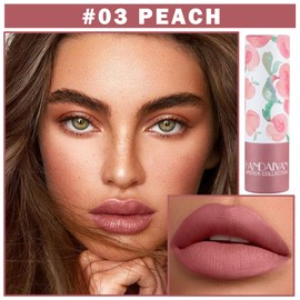 QIUFSSE Matte Nude Lipstick, Nude Paper Tube Lipsticks Lip Stick Long Lasting Velvety Matte Lipstick,Non Stick Cup Nude Lip Gloss Lipstick for Women Girls Daily Lip Makeup (#03 Pink)