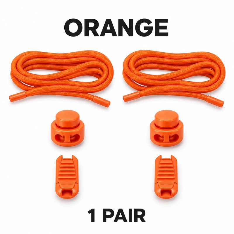 Elastic No-Tie Shoelaces with Button Lock – Stretch Round Laces