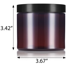 Amber Large 16 oz PET Plastic (BPA Free) Refillable Jar - (8 pack)