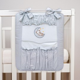 Children's Bed Tidy / Organiser for Cribs (Moon Grey)