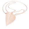 BOUTIQUELOVIN Rose Gold Long Leaf Pendant Necklaces for Women Real
