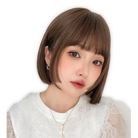 BrightLala hf2007-UB Wig, Bob, Short, Inner Color, Mesh, Natural, Blonde Hair, Wig, Slouchy, Women's