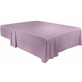 Utopia Bedding - Bettlaken ohne Gummizug - Bettlaken 225 x 255cm - Bettlaken 135x190cm - Flaches Laken weich gebürstete Mikrofaser - Lavendel