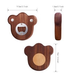 Wooden Bottle Openers Wooden Beer Magnetic Bottle Opener Suck on Fridge Wacky Cat's Paw Cute Decorative Bottle Opener Beer Gifts for Men, Dad, Father, Him, Beer Lovers