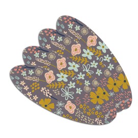 Mimi Flowers Floral Garden Double-Sided Oval Nail File Emery Board Set 4 Pack