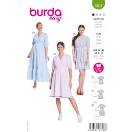 Burda Sewing Pattern 5803 Dress [Ladies Size 6-18] Level 1 Super Easy