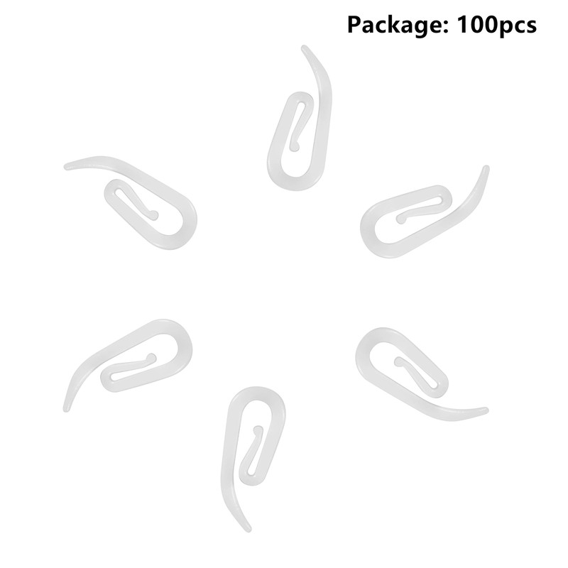 White Plastic Curtain Hooks for Door Curtain,Window Curtain,Curtain Header Tape