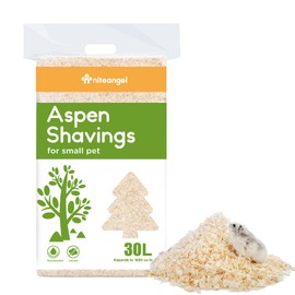 Niteangel Aspen Shaving Hamster Beddings for Syrian Dwarf Hamster Gerbil Mice Degu Rat Rabbit Bunny Guinea Pig Chinchilla Hedgehog or Other Small Pets (30L - 8mm)