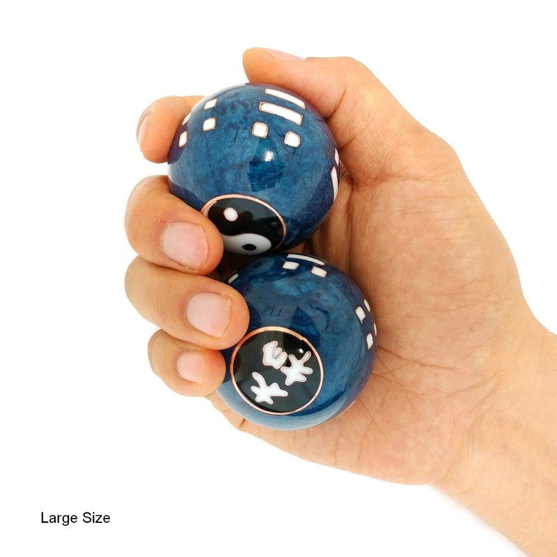 Top Chi Tai Chi Baoding Balls with Bamboo Stand (Large