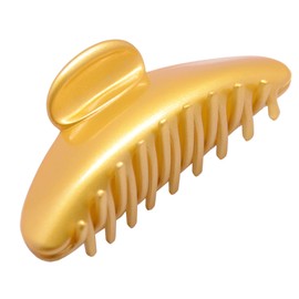 Parcelona French Clamp Golden Large 4 1/4" Celluloid Acetate Covered Spring Sturdy Claw Clips No Slip Grip Jaw Hair Claw Clips Clamp Clutcher for Women and Girls, Made in France