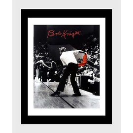 Framed Bobby Knight - Indiana Basketball Assembly Hall Red Chair Throw 1985 - Autograph Promo Print (Black, 16x20)