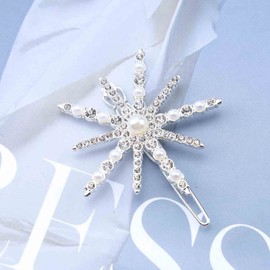 Yheakne Boho Crystal Star Hair Clip Pin Rhinestone Pearl Hair Clip Barrette Vintage Hair Clip Gold Rhinestone Hair Clips Decorative Bobby Pin Shiny Wedding Hair Accessories for Women and Girls