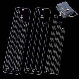 PH PandaHall 6pcs Acrylic Zipper Pocket Template, 7/8/9Inch Zipper Making Templates Clear Zipper Template for Beginners Wallets Jackets Curve Bag Zip Pocket DIY Crafts Sewing Accessory