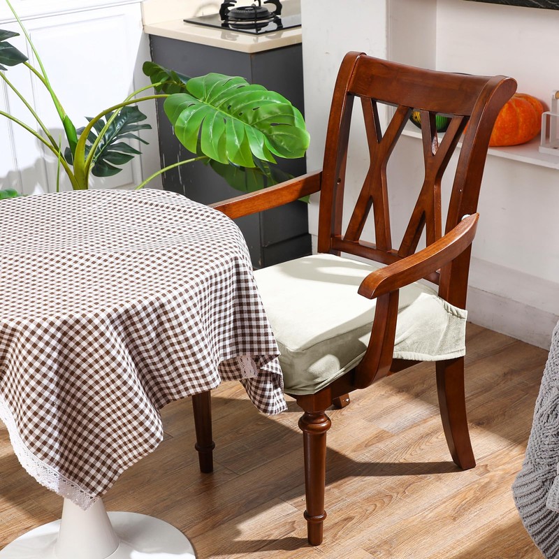Havawish Large Velvet Dining Room Chair Seat Covers with Armrest