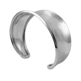 The Mexican Collection Wide 925 Sterling Silver Cuff Polished Curved Bracelet