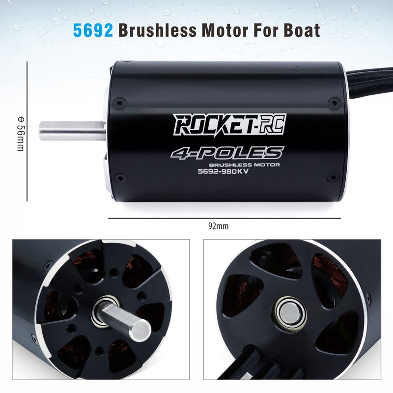 Surpass Hobby 5692 980 KV Brushless Motor 4Pole Shaft 8mm