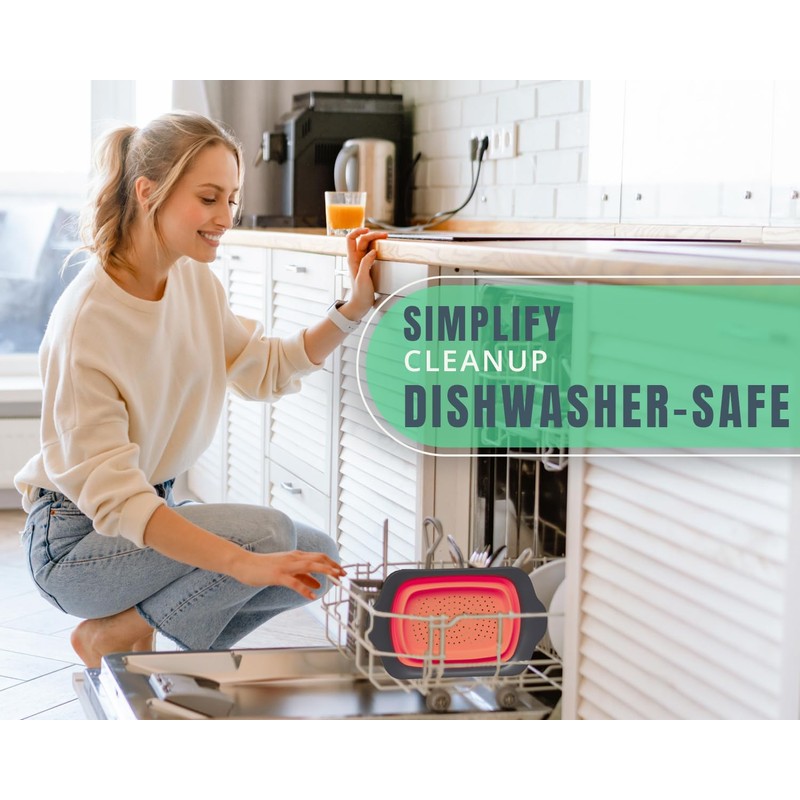 XL Large Kitchen Strainer by Comfify - Collapsible Silicone Over-The-Sink