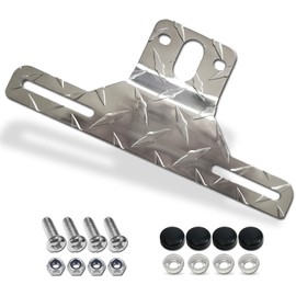 FBJTDQ FBJTDQ Trailer License Plate Bracket Frame- Aluminum Heavy-Duty Bracket Holder for Trucks, Trailers, RVs, Boats, 1 Pack Universal License Plates with Mounting Screws, Caps