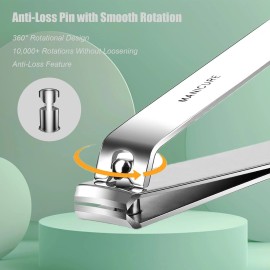 4Pcs High-Carbon Steel Nail Clippers Set with PU Leather Case,Gift for Men Women