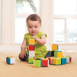 Infantino Press & Stay Sensory Blocks for Babies Age Grade 12m+, 24-Piece Set, Multicolor