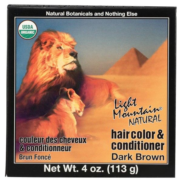 Light Mountain Natural Hair Color & Conditioner, Dark Brown, 4 oz (113 g) (Pack of 3)