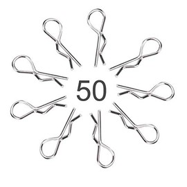 RC Car Clip Pins, 1/10 1/12 1/16 Remote Control Car 50Pcs Stainless Steel R Shape Body Shell Clip Pins Accessories