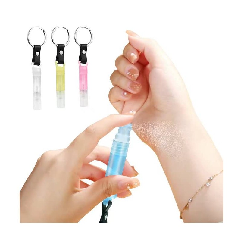 SHEEAST Mini Spray Bottle with Keychain 4pcs Mini Empty Refillable
