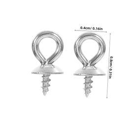 jojofuny 50pcs Screw Hooks Eye for Jewelry Making Stainless Steel Eye Bolt Connectors for Earrings Bracelets Necklaces Easy to Use Craft Supplies